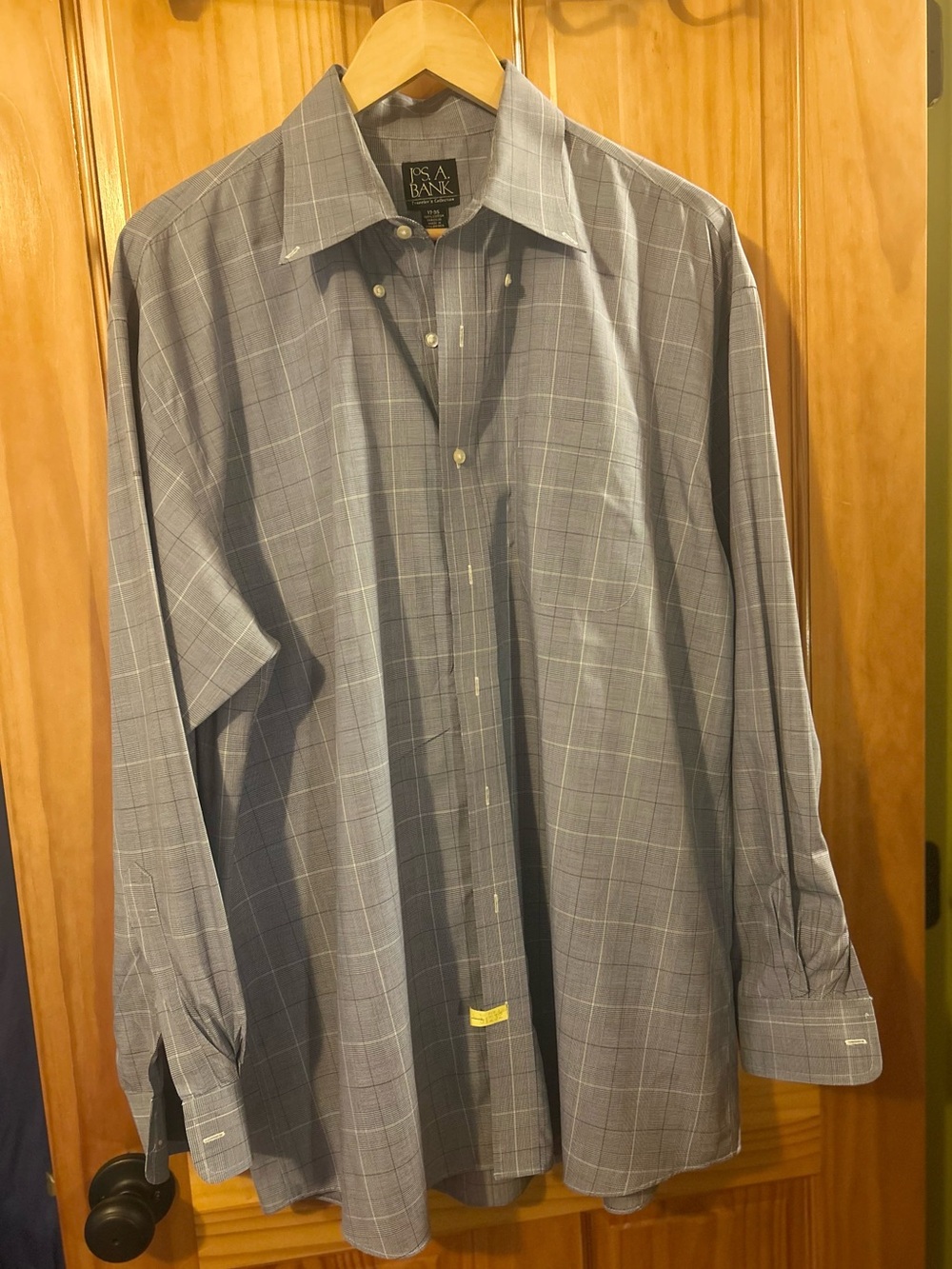 Jos. A. Bank Men’s Gray Windowpane Dress Shirt